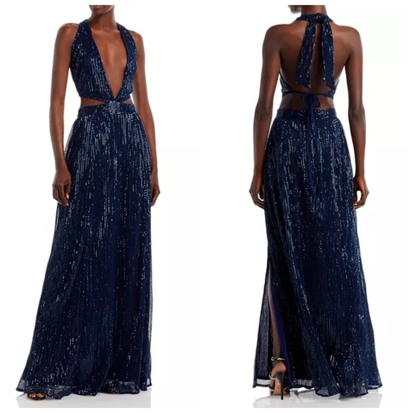 Ramy Brook Selena Cutout Sequin Gown - Picture 1 of 6
